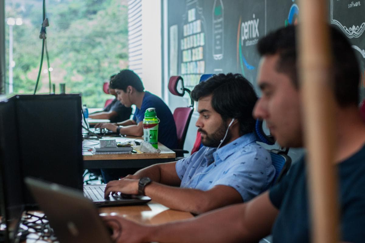 Senior engineers collaborating